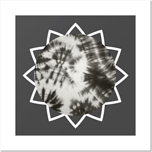 Grey scale tie-dye pattern Posters and Art